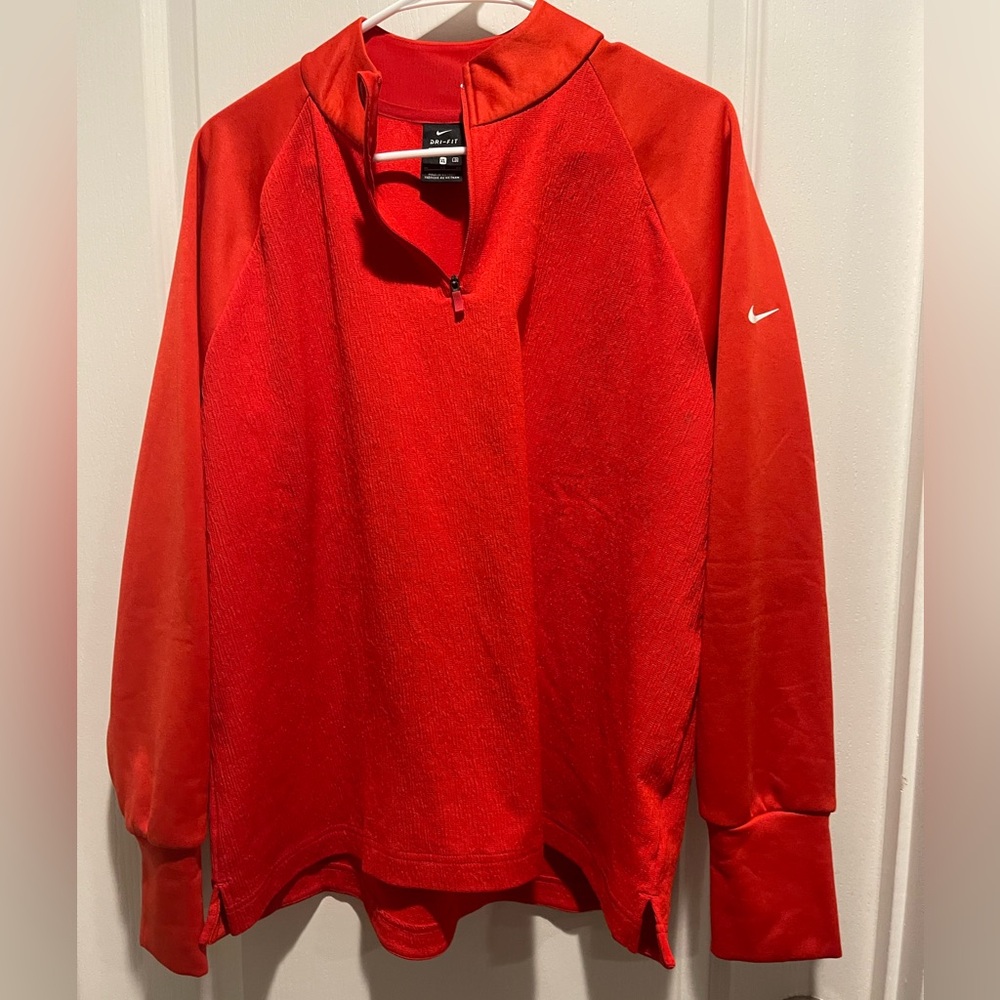 Nike used red zip up sweatsh size XL